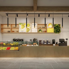 现代水果饮料自助吧台3D模型下载